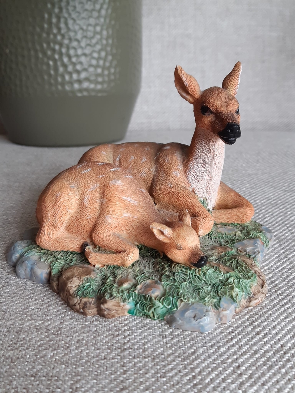 Brown Deer with Fawn Figurine Home Art Décor